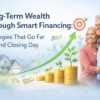 Infographic showing long-term wealth strategies through smart mortgage financing, including equity growth, savings, and financial planning beyond closing day