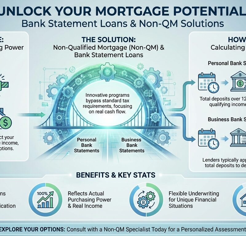 Infographic showing self-employed mortgage strategies in Tampa Bay 2026 with underwriting tips, income documentation, and approval methods